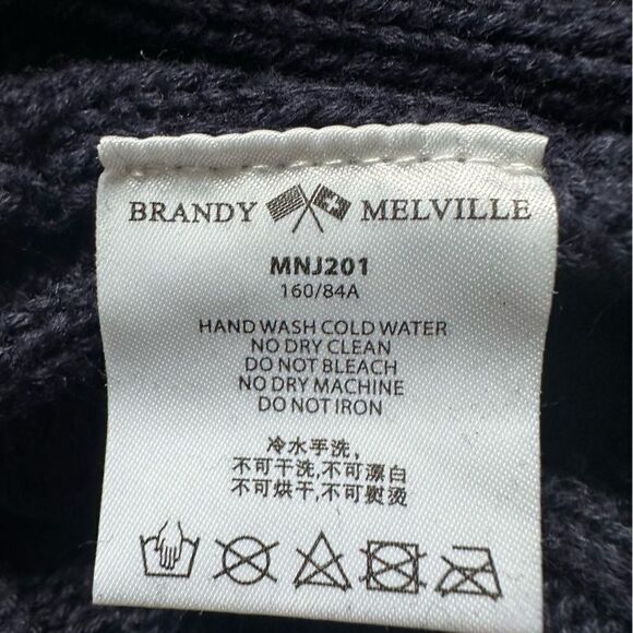 Brandy Melville Long Sleeve Sweater Navy OS - Picture 3 of 4